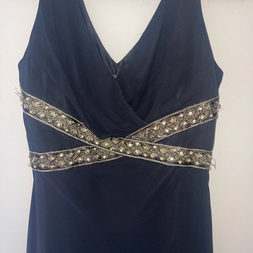 Dress Barn Black Dress with Gold Embellishments